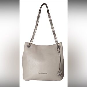 Michael Kors Jet Set Medium Pebbled Leather Chain Shoulder Bag.